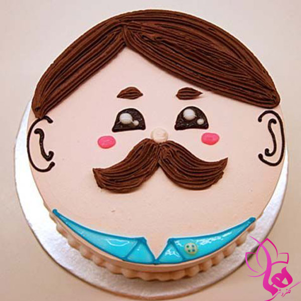 کیک روز پدر کارتونی مرد سیبیلو